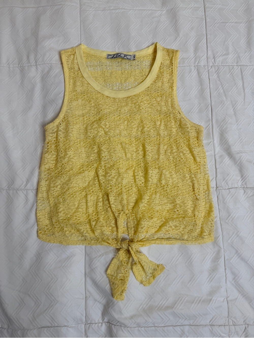 Chloe K Yellow Lace Top